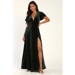 Lulus Green Velvet Maxi Dress
